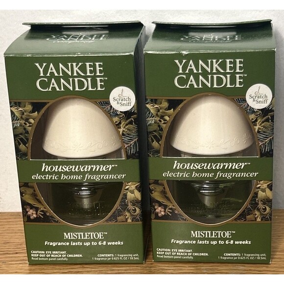 VTG Yankee Candle Electric Home Fragrancer (2) Mistletoe For Outlet Wall Flower - Picture 1 of 4